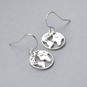World map earrings